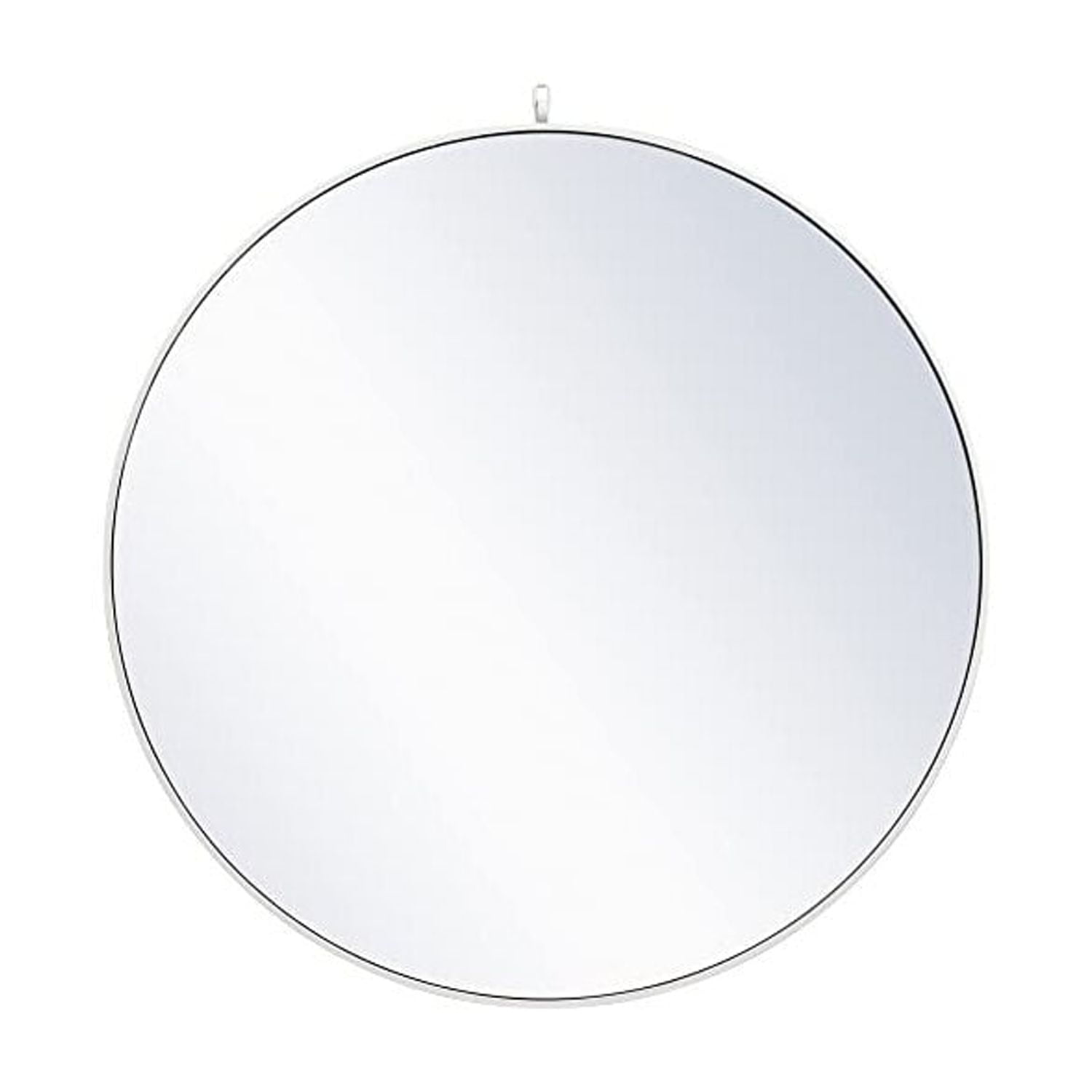 Contemporary 42" White Wood Rectangular Wall Mirror