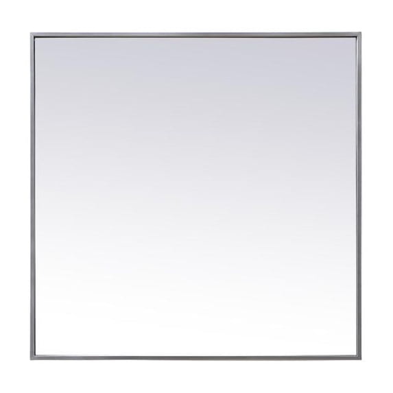 Elegant Decor Metal Frame Square Mirror 30 inch in Silver