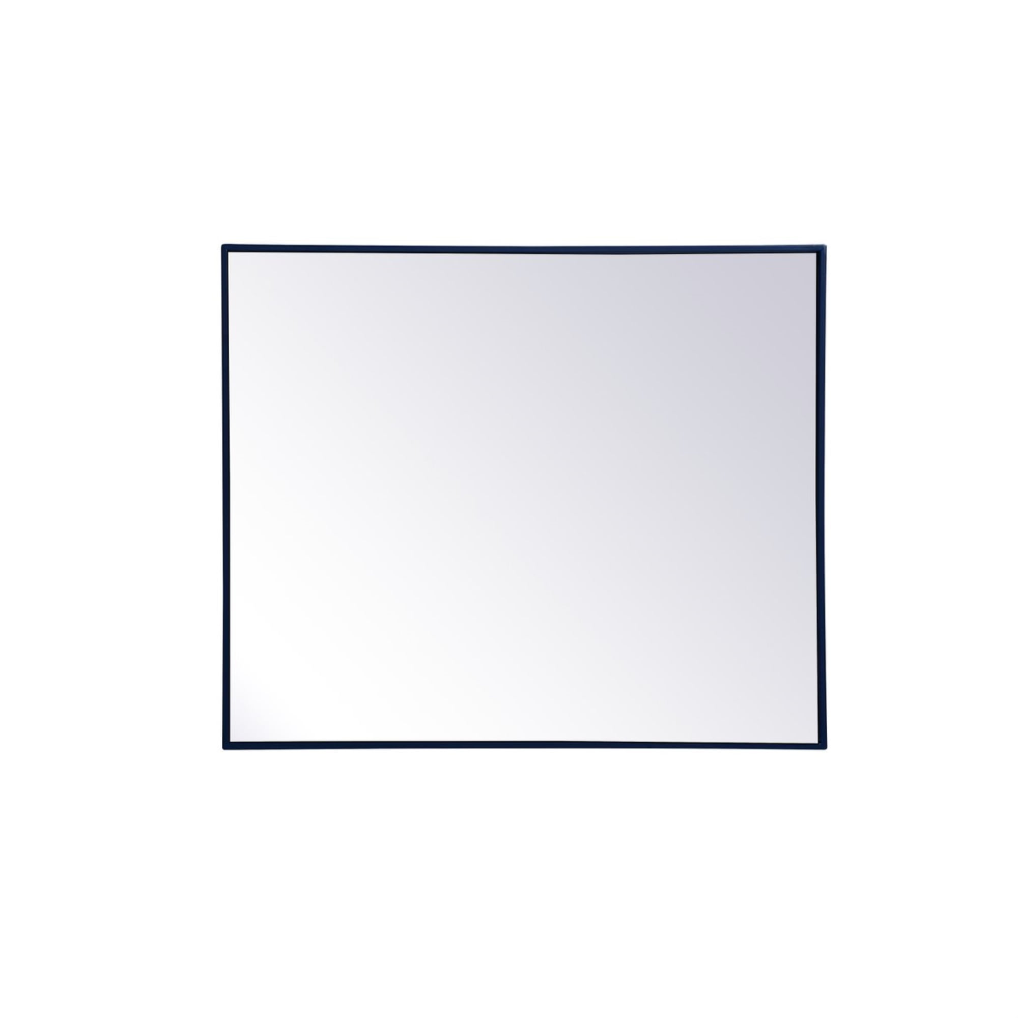 Elegant Blue Silver Rectangular Wall Mirror 30" x 36"
