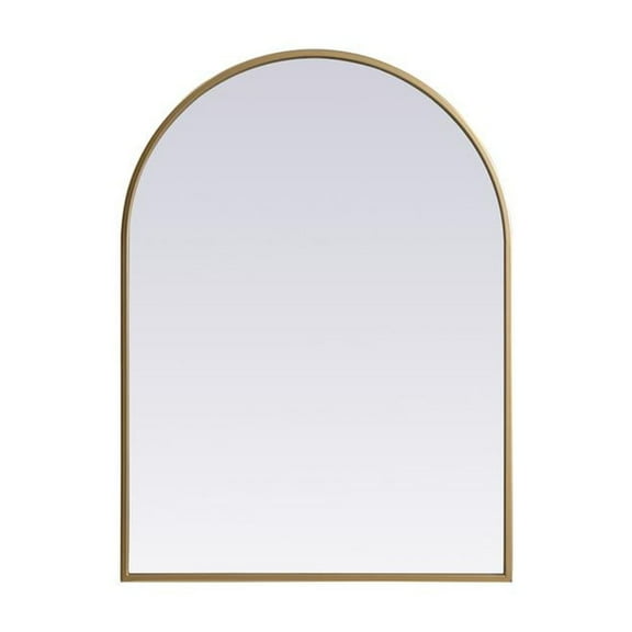 Elegant Decor Metal Frame Arch Mirror 22x30 Inch in Brass