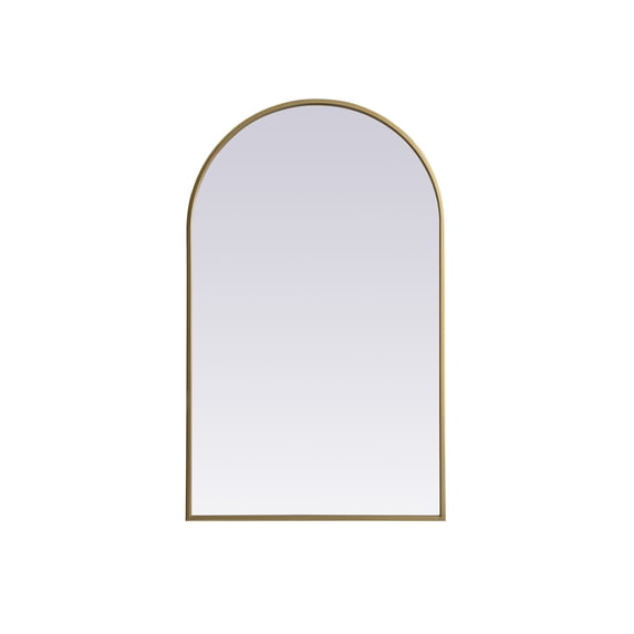 Metal Frame Arch Mirror 22x36 Inch in Brass