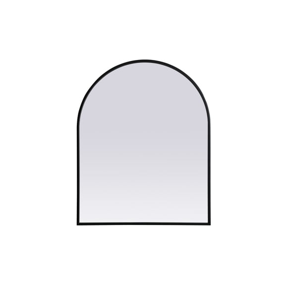 Metal Frame Arch Mirror 24x30 Inch in Black