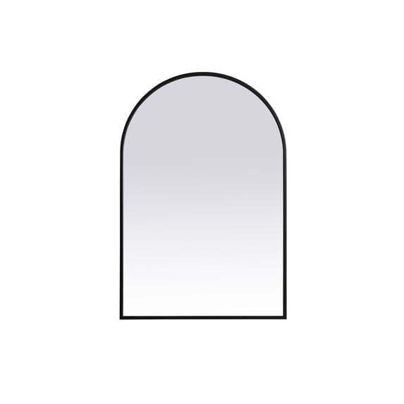 Metal Frame Arch Mirror 24x36 Inch in Black
