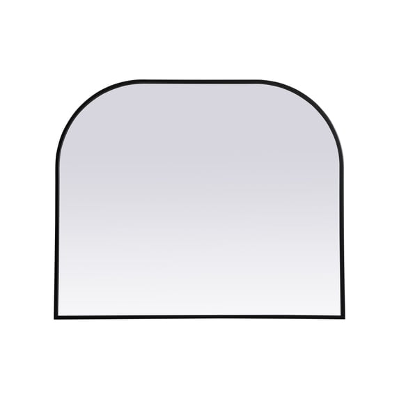 Metal Frame Arch Mirror 36x30 Inch in Black