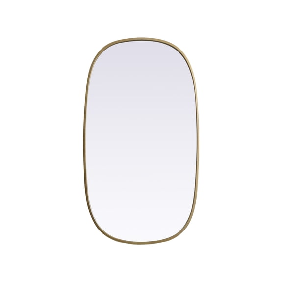 MR2B2036BRS-Elegant Decor-Brynn - Metal Frame Oval Mirror In Modern Style-36 Inches Tall and 20 Inches Wide-Brass Finish