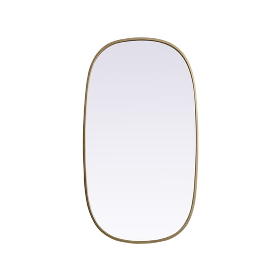 MR2B2036BRS-Elegant Decor-Brynn - Metal Frame Oval Mirror In Modern Style-36 Inches Tall and 20 Inches Wide-Brass Finish