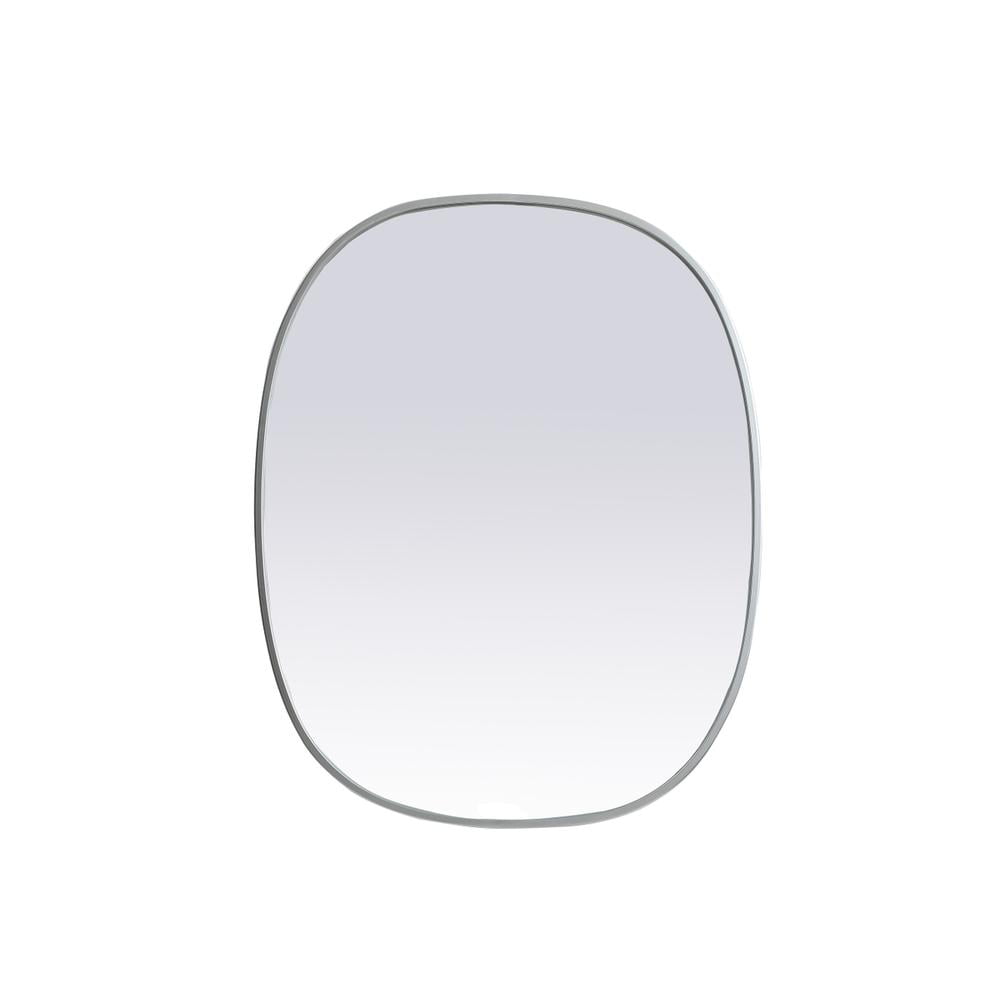 Silver Oval Full Length Metal Frame Bathroom Mirror