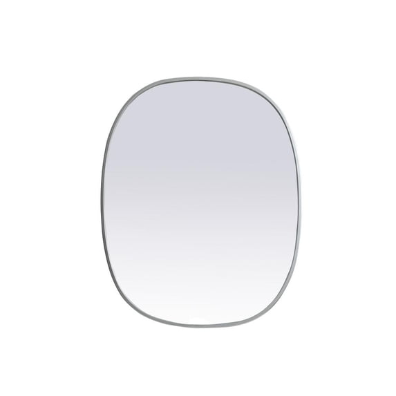 Elegant Decor Metal Frame Oval Mirror 24x30 Inch in Silver