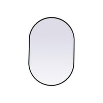 Elegant Decor Metal Frame Oval Mirror 24x36 Inch in Black
