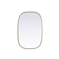 thumbnail image 1 of Metal Frame Oval Mirror 24x36 Inch in Brass, 1 of 7