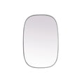 thumbnail image 1 of Metal Frame Oval Mirror 24x36 Inch in Silver, 1 of 7