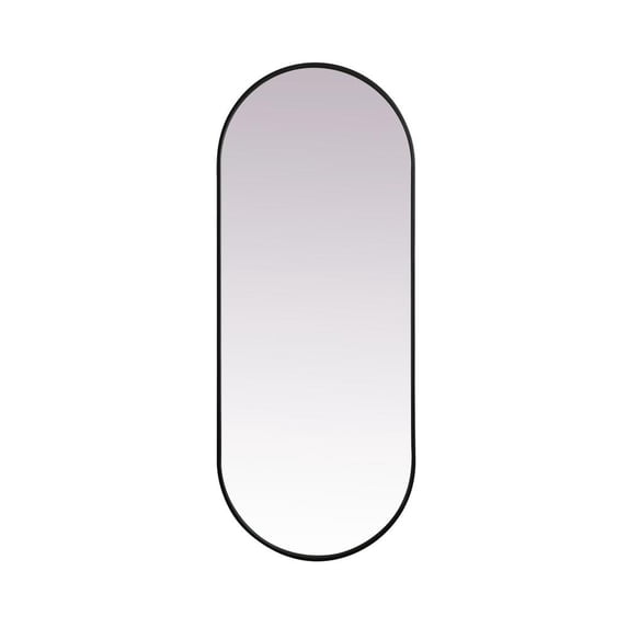 Elegant Decor Metal Frame Oval Mirror 24x60 Inch in Black
