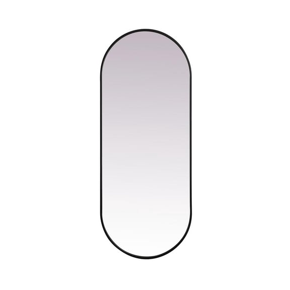 Elegant Decor Metal Frame Oval Mirror 24x60 Inch in Black