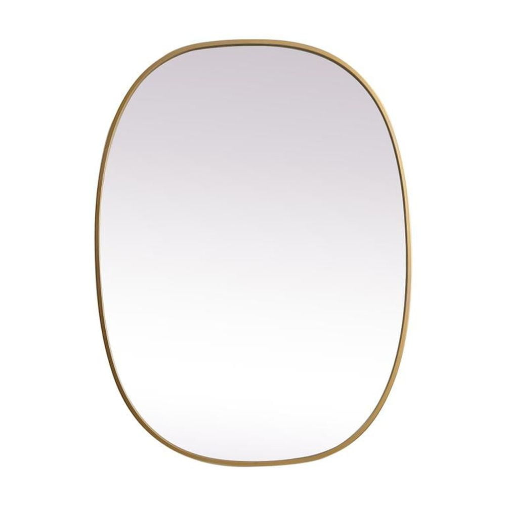 Brass Oval Metal Frame Bathroom Mirror