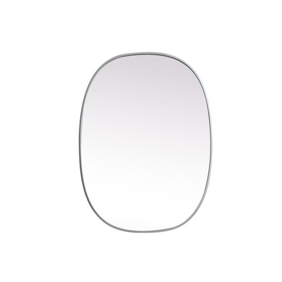 Elegant Decor Metal Frame Oval Mirror 27x36 Inch in Silver