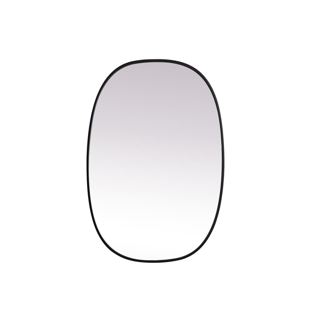 Black Oval Full Length Metal Frame Bathroom Mirror