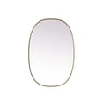 thumbnail image 1 of Elegant Decor Metal Frame Oval Mirror 27x40 Inch in Brass, 1 of 7