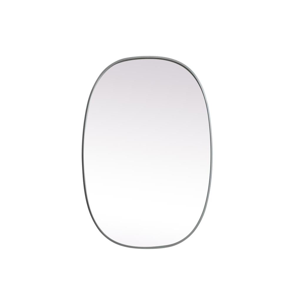 Silver Oval Full Length Metal Frame Bathroom Mirror