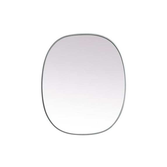 Elegant Decor Metal Frame Oval Mirror 30x36 Inch in Silver