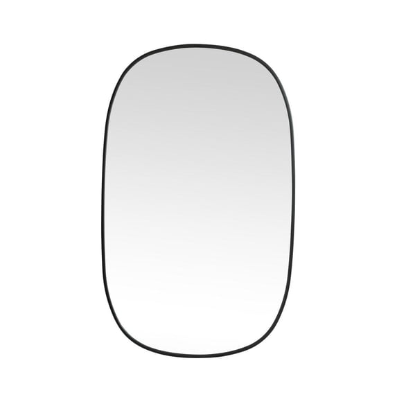 Elegant Decor Metal Frame Oval Mirror 30x48 Inch in Black