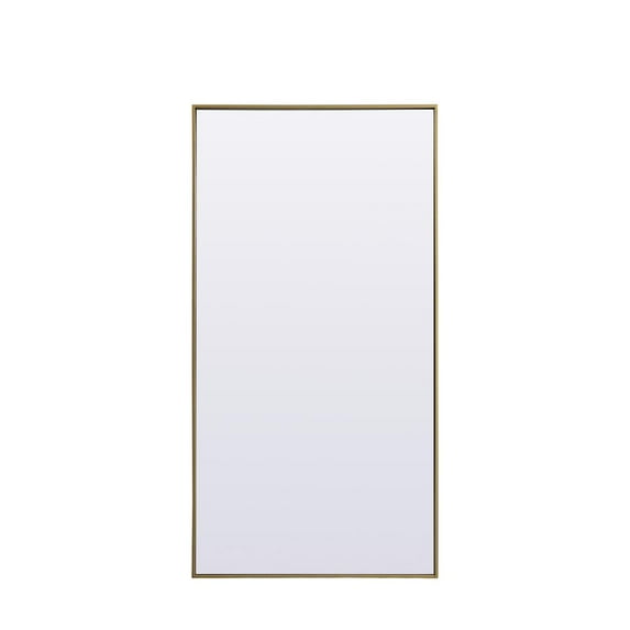 Elegant Decor Metal Frame Rectangle Full Length Mirror 30x60 Inch in Brass