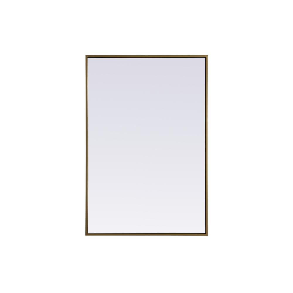 Elegant Brass Framed Full Length Rectangular Bathroom Mirror