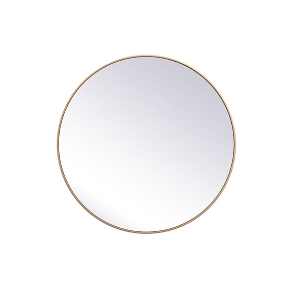 Metal frame round mirror 45 inch in Brass