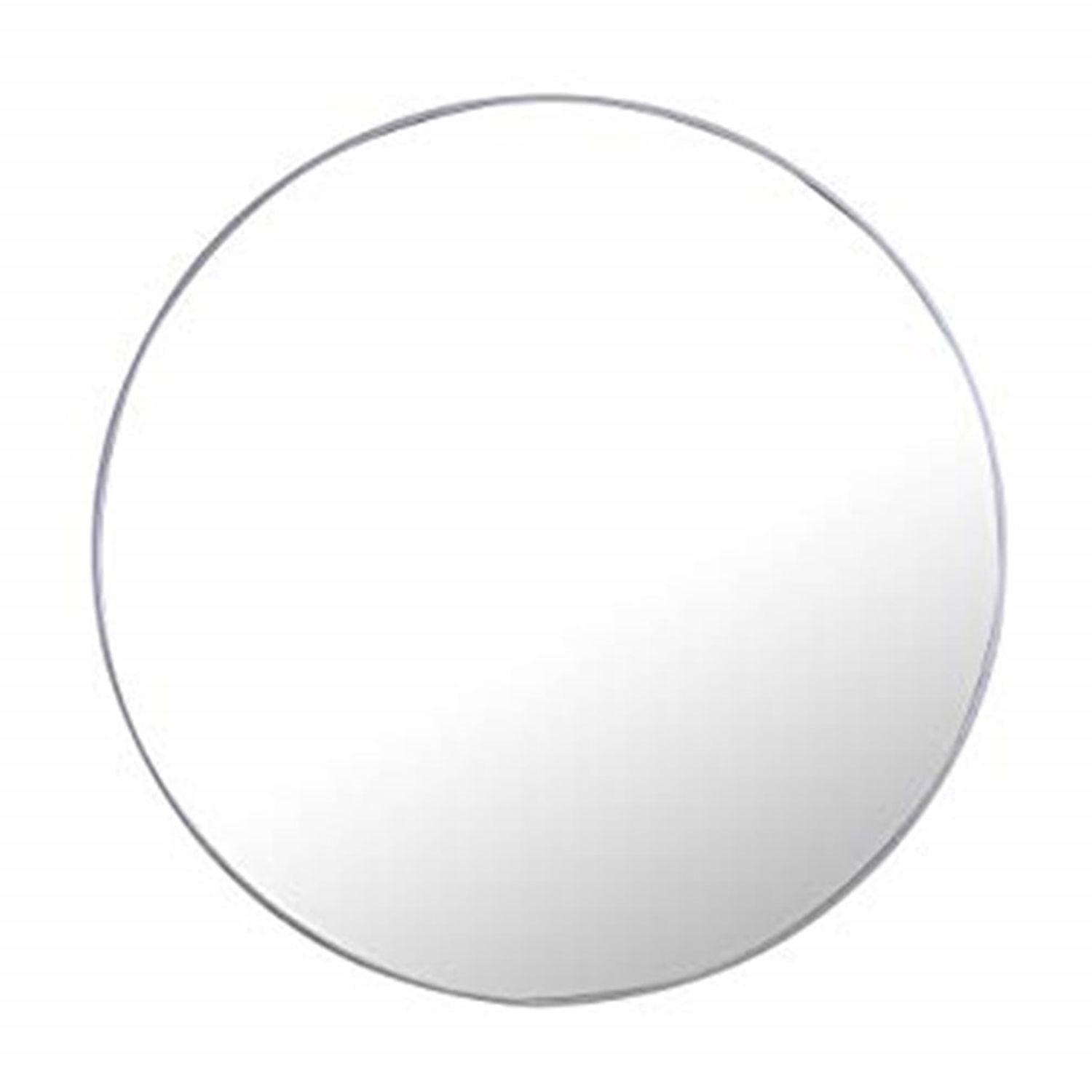 Contemporary Eternity Wood & Metal Round Vanity Mirror, 48" Silver