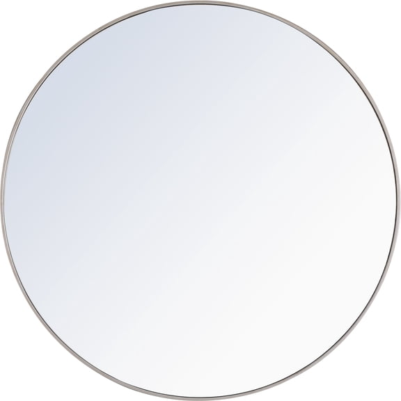 Metal frame Round Mirror 48 inch Silver finish
