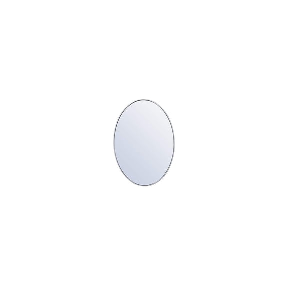 Elegant Decor Metal frame oval mirror 34 inch in silver