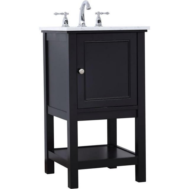 Elegant Decor Metropolis 19" Single Marble Top Bathroom Vanity in Black