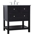 thumbnail image 1 of Elegant Decor Metropolis 30" Single Marble Top Bathroom Vanity in Black, 1 of 14