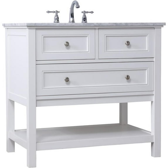 36 in. single bathroom vanity set in White