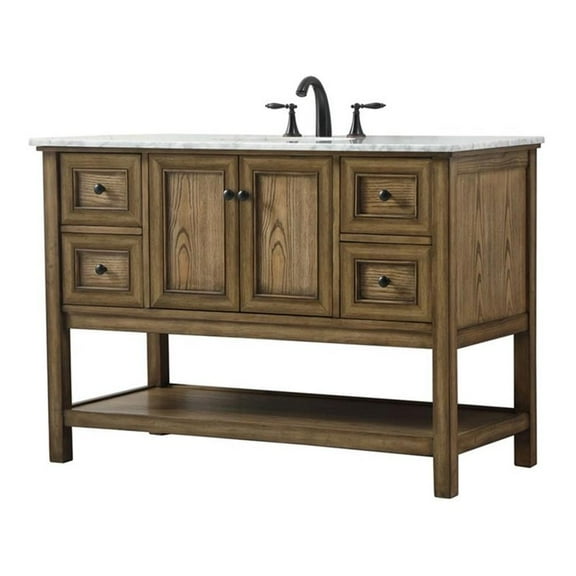 Elegant Decor Metropolis 48" Aluminum MDF Single Bathroom Vanity in Driftwood