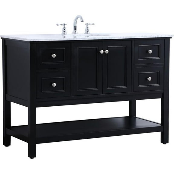 48 in. single bathroom vanity set in Black