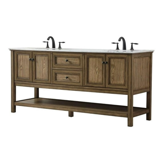 72 inch double bathroom vanity in driftwood