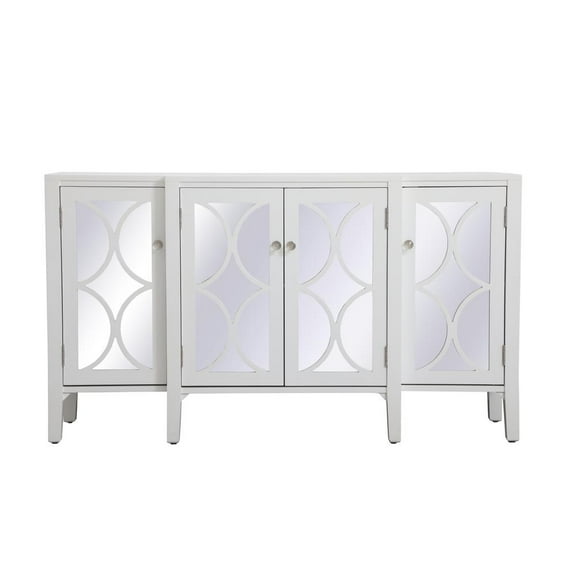 Elegant Decor Modern 4 Door 60" Accent Sideboard in Hand Painted White