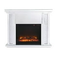 thumbnail image 1 of 47.5 in. Crystal mirrored mantle with wood log insert fireplace, 1 of 4