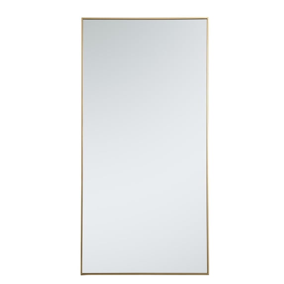 Metal frame rectangle mirror 36 inch in Brass