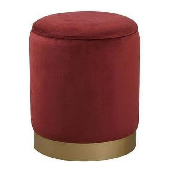 Ozman round 14 inch ottoman in red