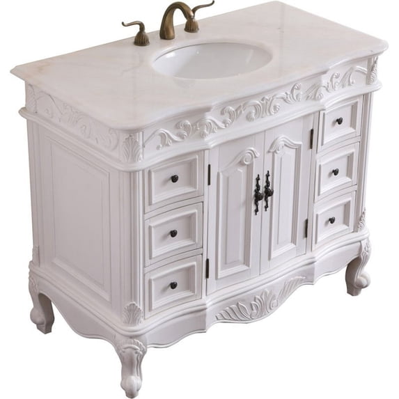42 in. Single Bathroom Vanity set in antique white