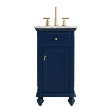 Elegant Decor Otto 19" Aluminum MDF Single Bathroom Vanity in Blue