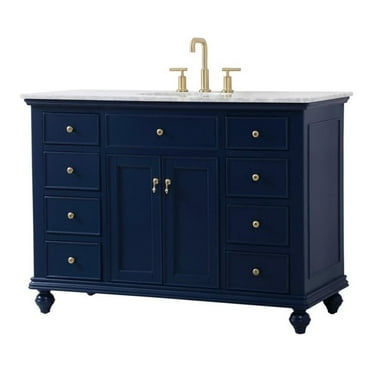 Elegant Decor Otto 48" Contemporary Solid Wood Single Bathroom Vanity in Blue