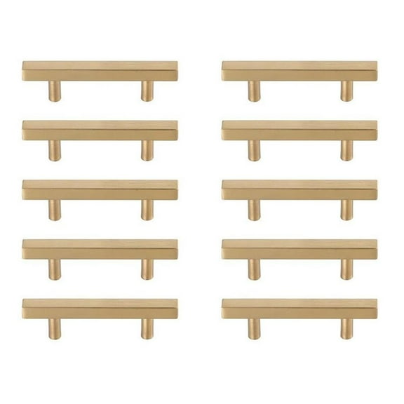 Elegant Decor Home Decorative Dior 3" Center to Center Brass Bar Pull Multipack (set of 10)