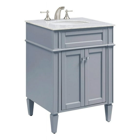 Elegant Decor Park Ave 24" Wood Single Bathroom Vanity in Gray
