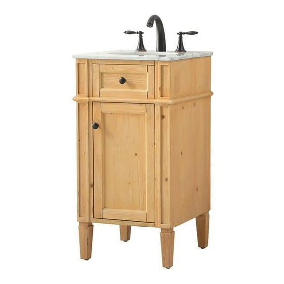 18 inch single bathroom vanity in natural wood