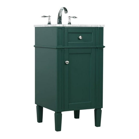 18 inch single bathroom vanity in green