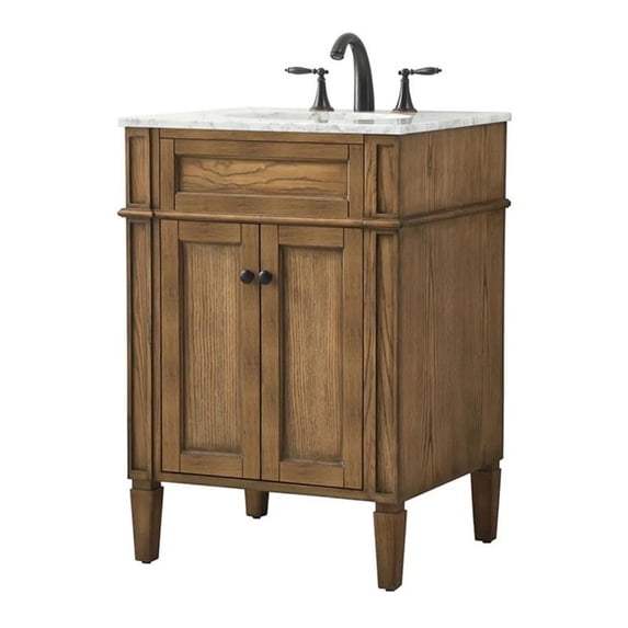 24 inch single bathroom vanity in driftwood