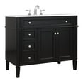thumbnail image 1 of Elegant Decor Park Avenue 40" Solid Wood & Metal Single Bathroom Vanity in Black, 1 of 8
