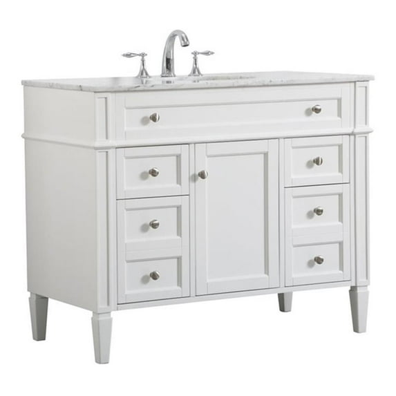 42 inch single bathroom vanity in white